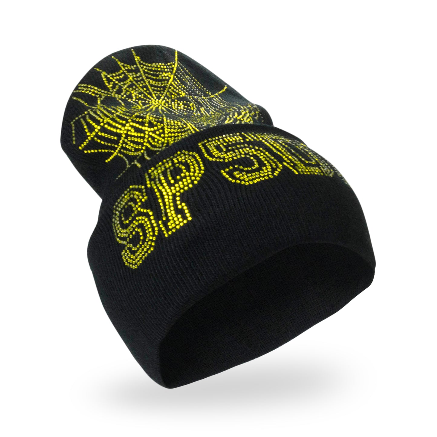 WEB BLACK YELLOW BEANIE