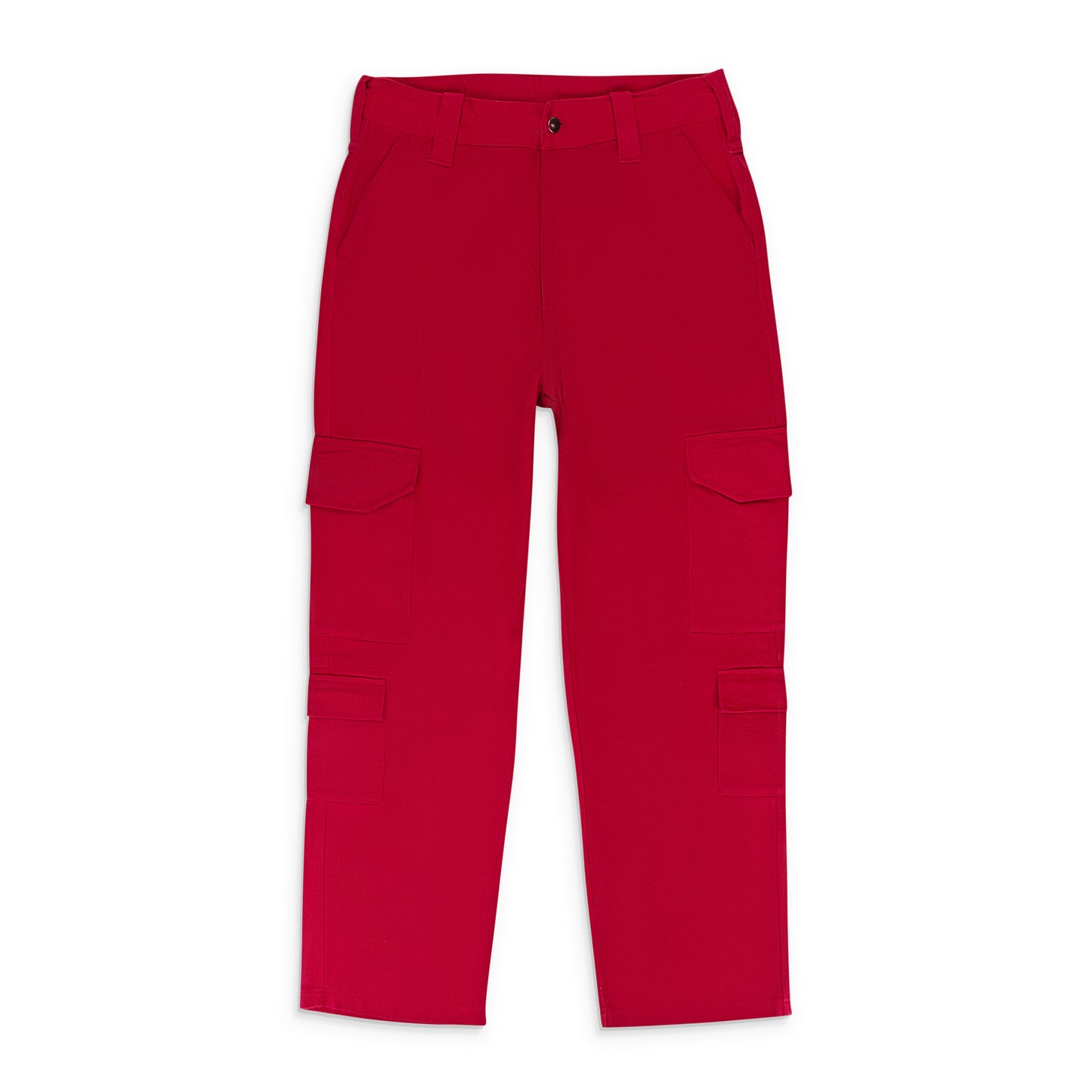 TWILL RED CARGO PANTS