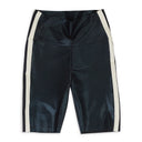 SIDE STRIPE BERMUDA BLACK SHORTS