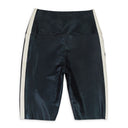 SIDE STRIPE BERMUDA BLACK SHORTS