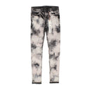 BLEACHED OUT SPLATTER Black SKINNY JEANS