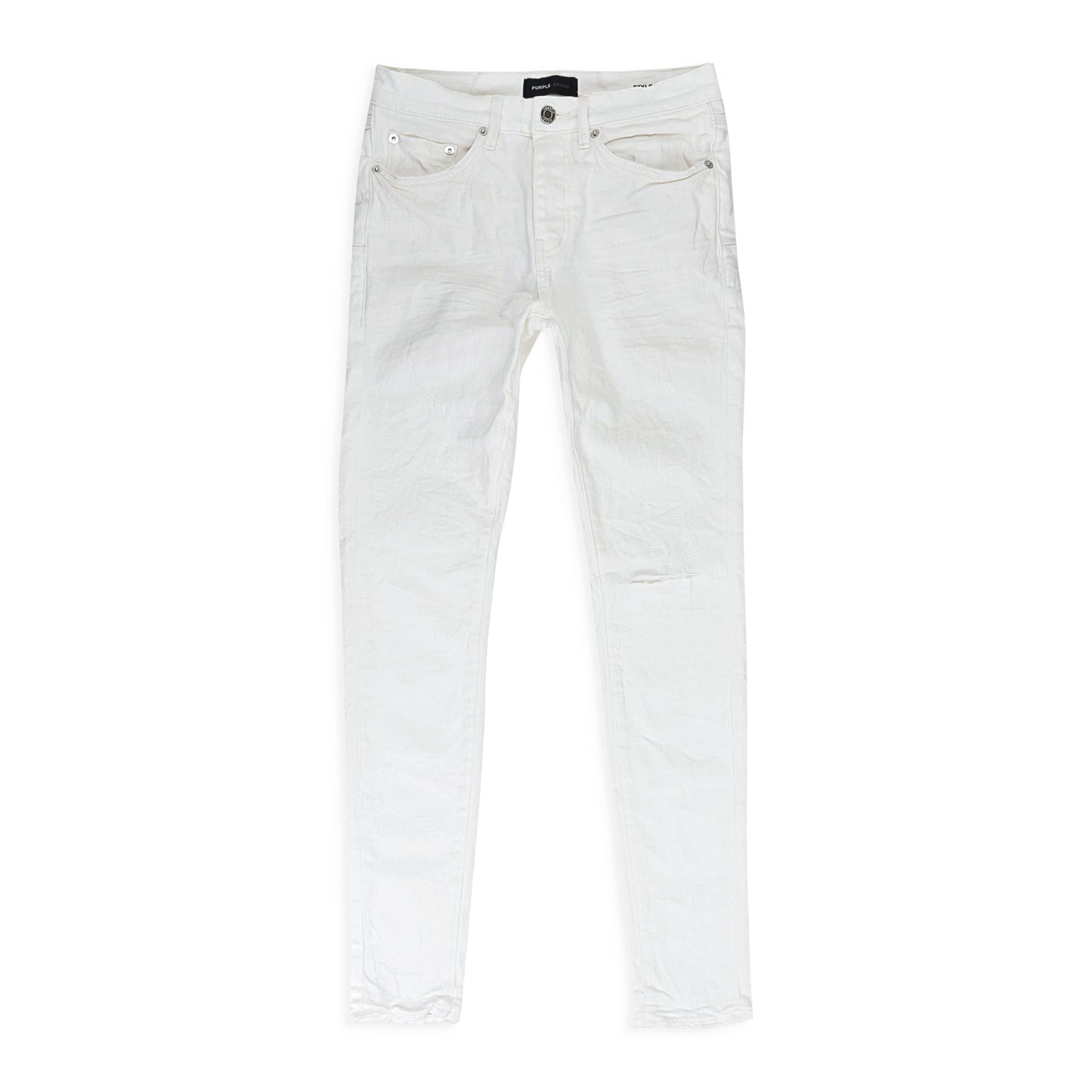 JACQUARD MONOGRAM WHITE SKINNY JEANS