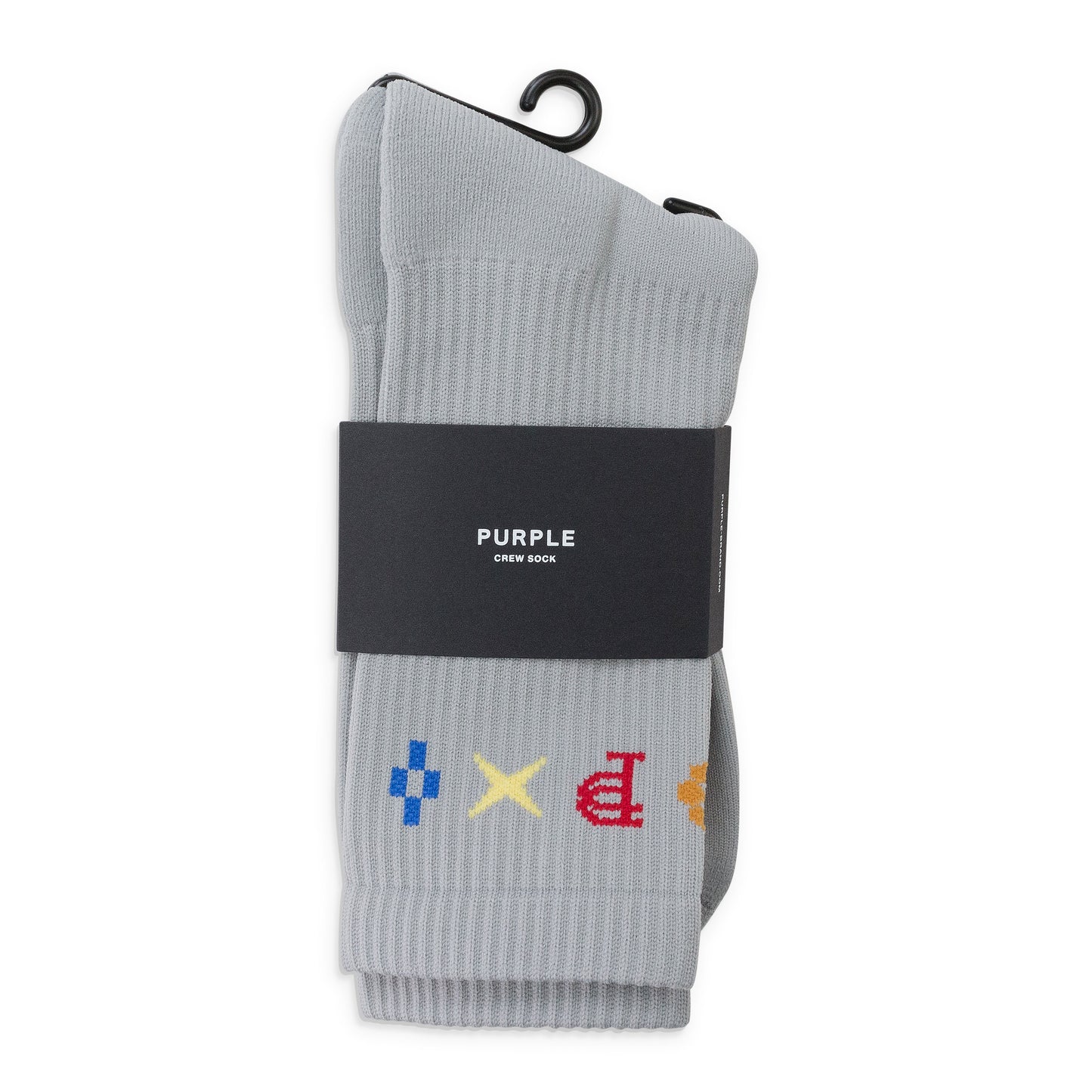 MONOGRAM CREW GREY SOCKS