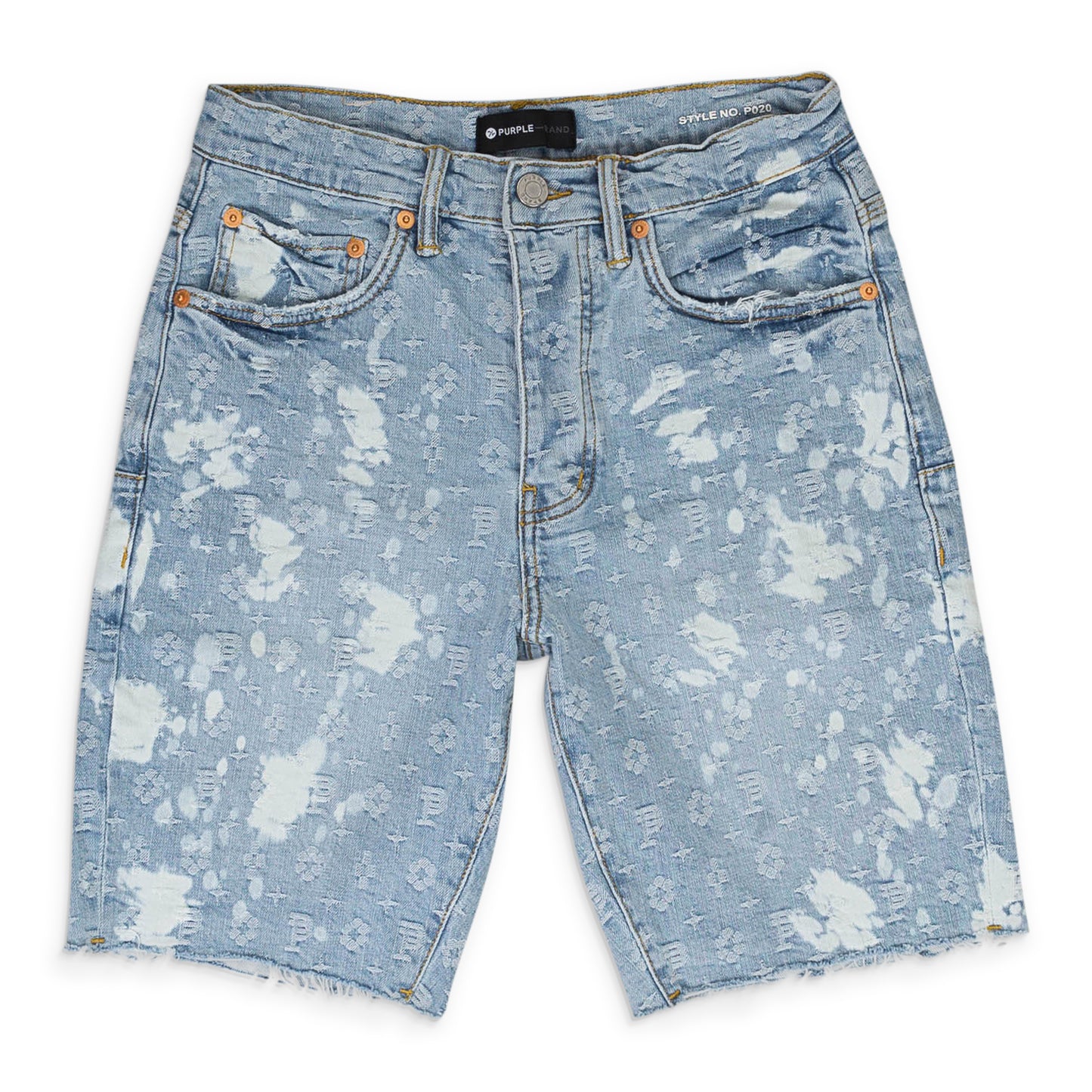 BLEACH JACQUARD MONOGRAM LIGHT Indigo SHORTS