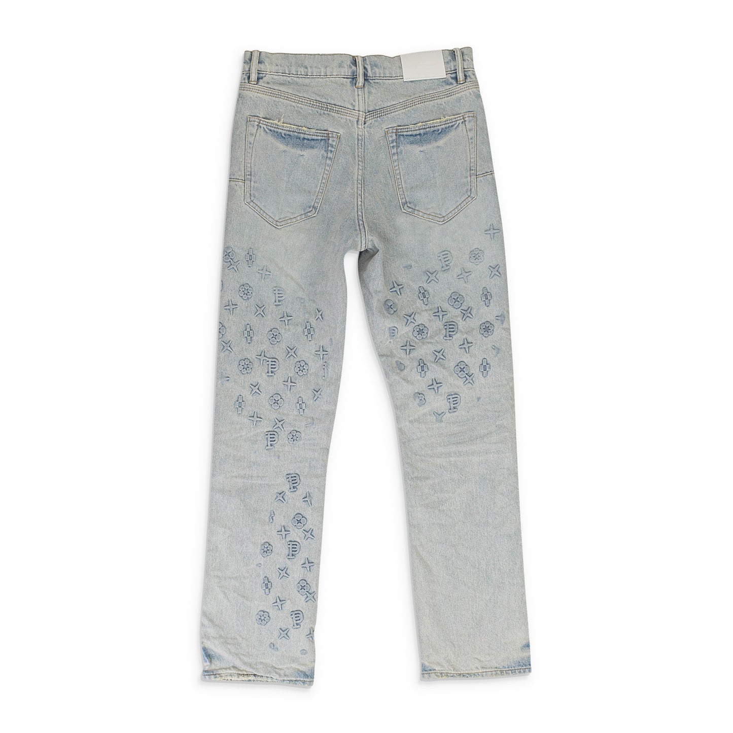 EMBOSSED DENIM Indigo SKINNY JEANS