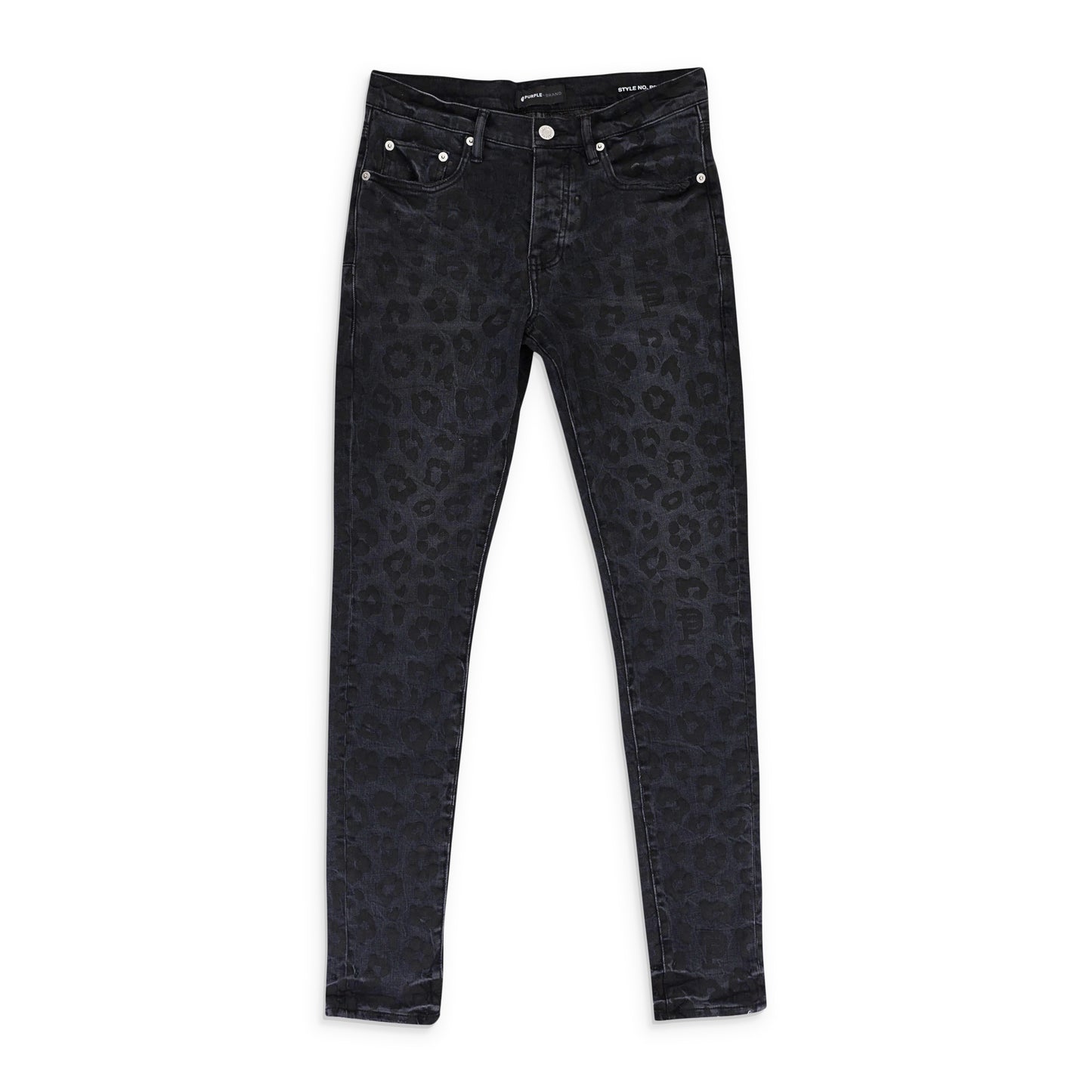 BLACK MONOGRAM LEOPARD PRINT Black SKINNY JEANS