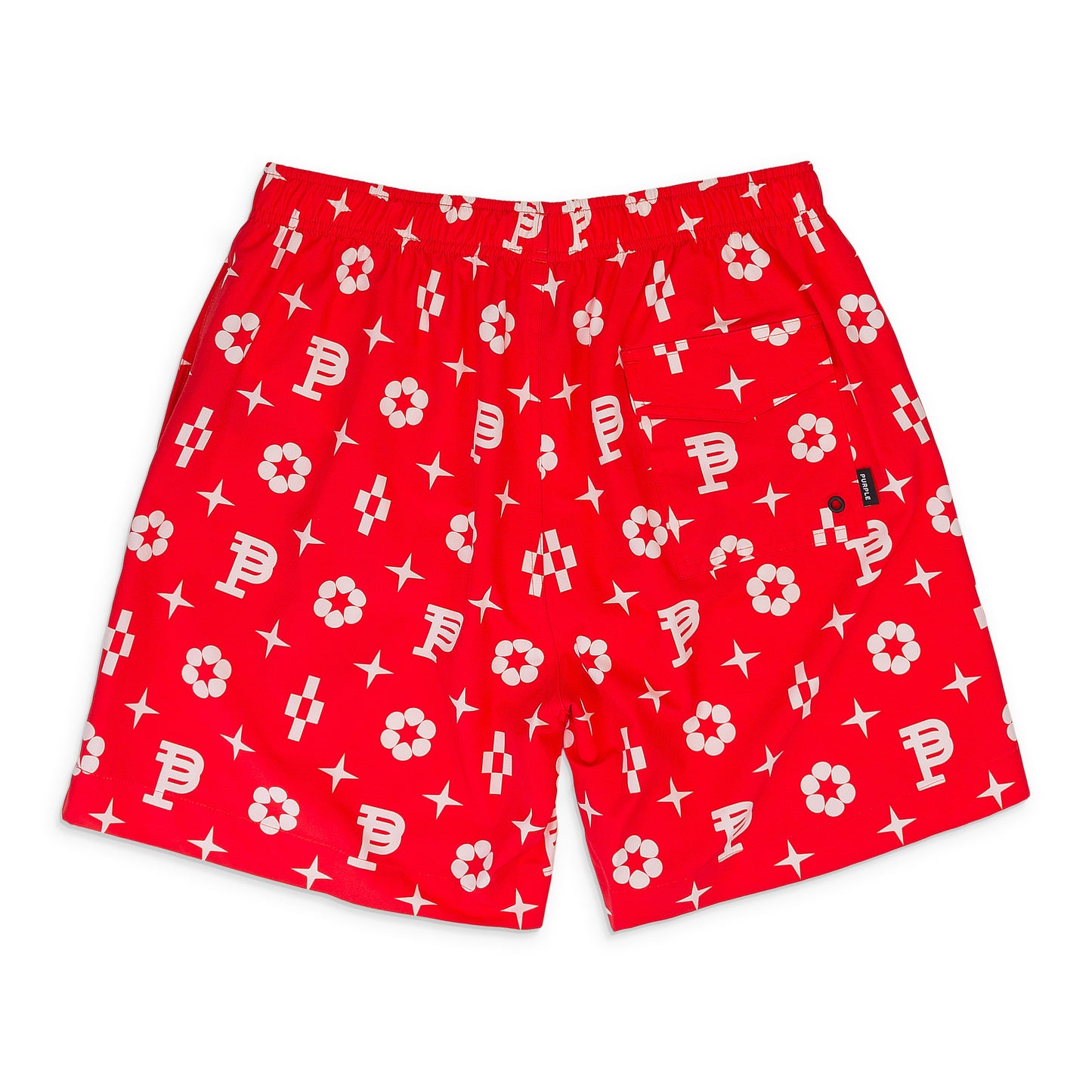 PRINTED ALL ROUND - RED MONOGRAM  SHORTS