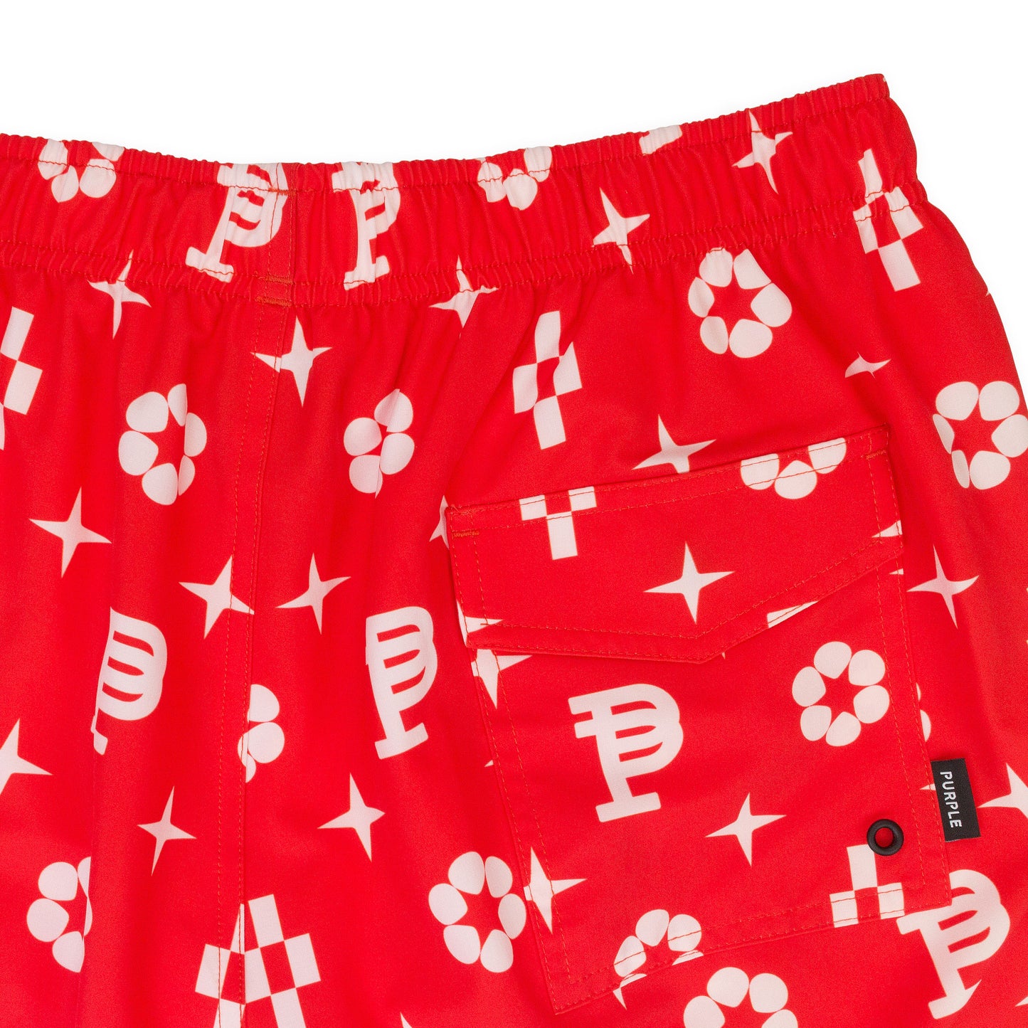 PRINTED ALL ROUND - RED MONOGRAM  SHORTS