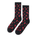 MONOGRAM CREW BLACK UNISEX SOCKS