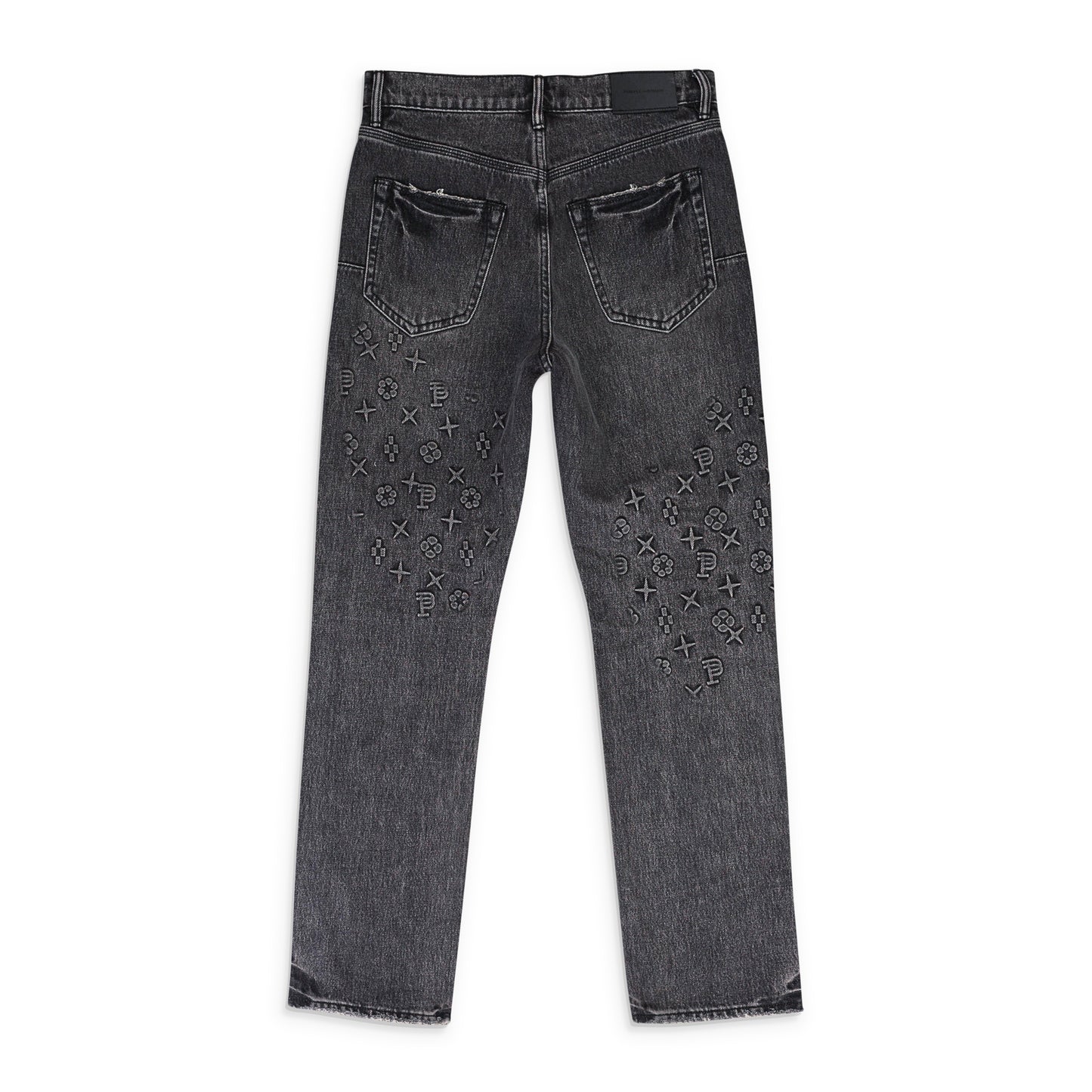 EMBOSSED DENIM BLACK SKINNY JEANS