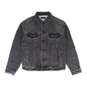 EMBOSSED JACKET BLACK DENIM JACKETS