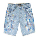 PAINT OVER LIGHT BLEACH JACQUARD MONOGRAM SHORTS