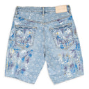 PAINT OVER LIGHT BLEACH JACQUARD MONOGRAM SHORTS