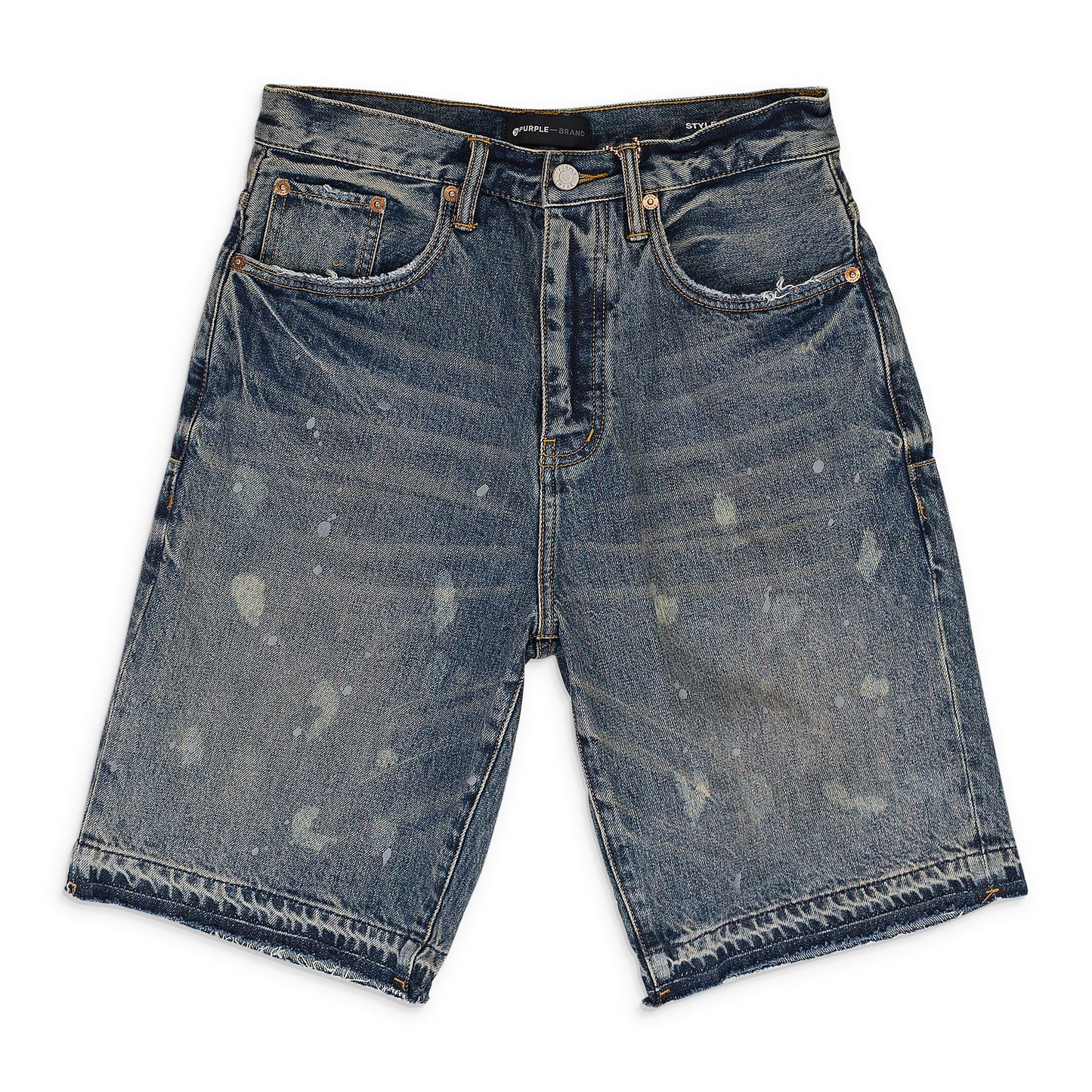 MID ACID BLEACH RELAXED Indigo SHORTS