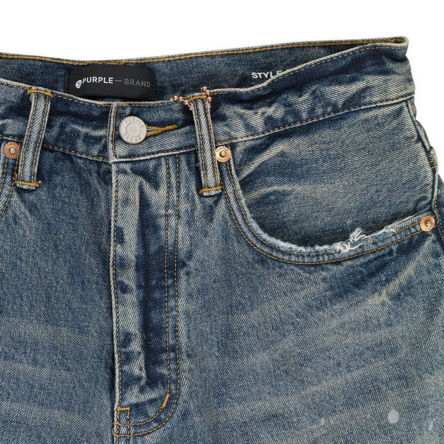 MID ACID BLEACH RELAXED Indigo SHORTS