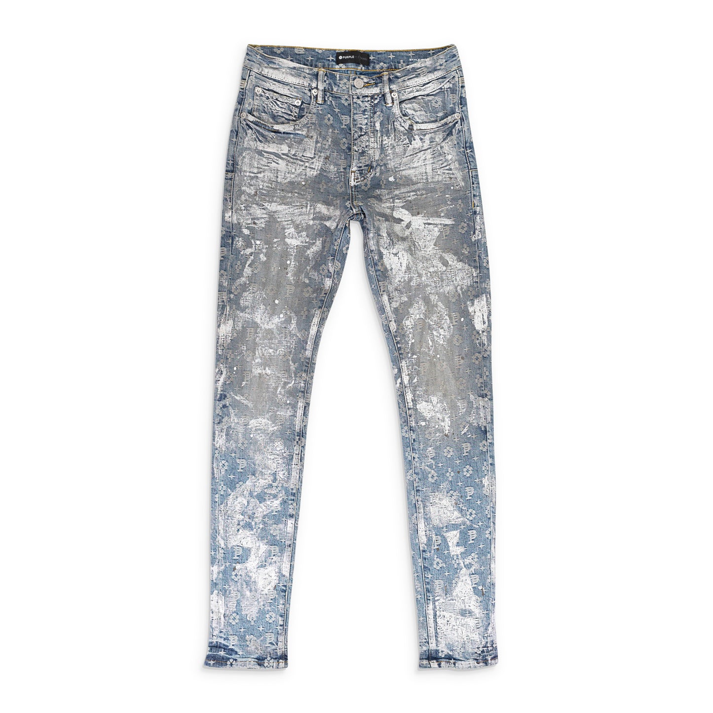 JACQUARD MONOGRAM HOLOGRAPHIC Indigo SKINNY JEANS