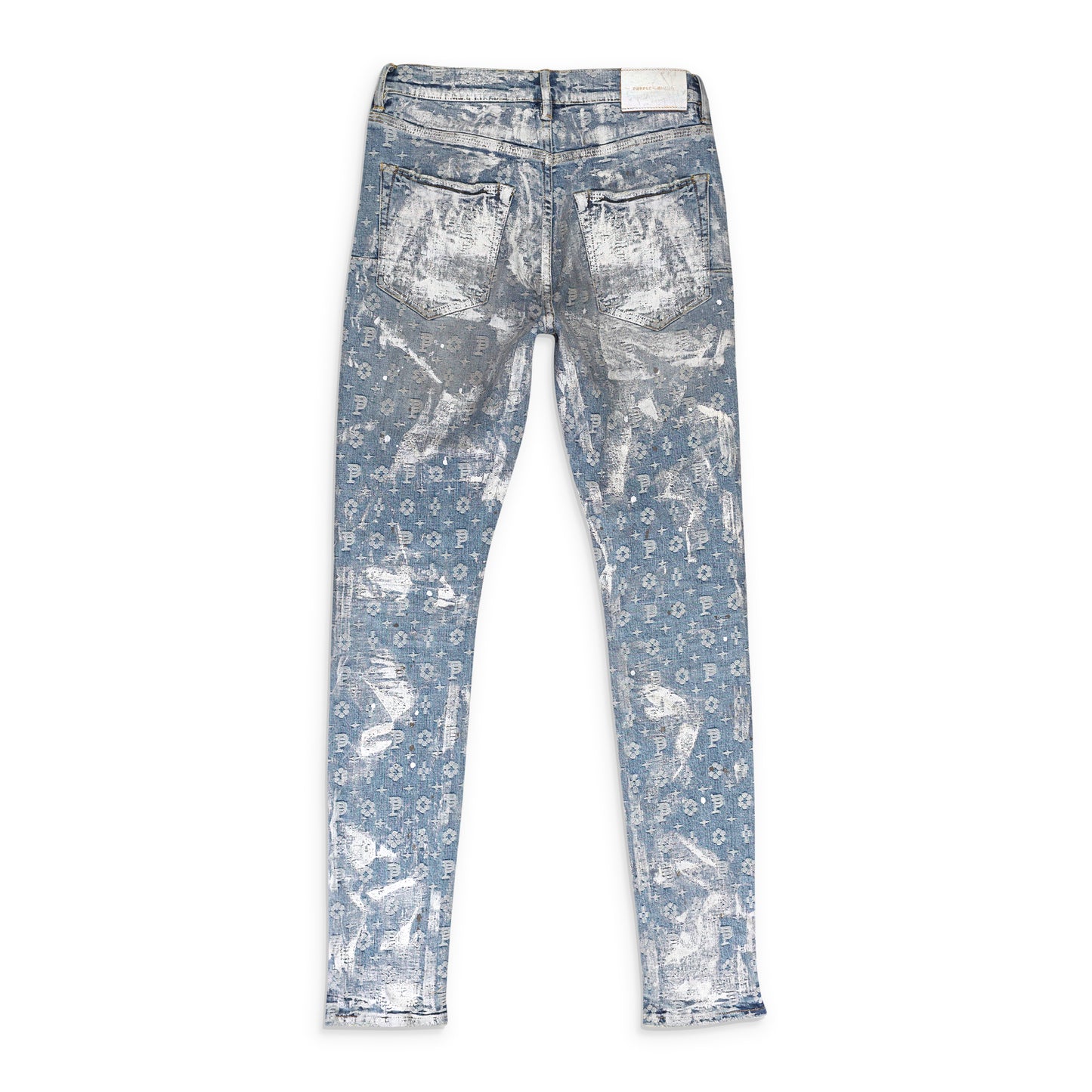 JACQUARD MONOGRAM HOLOGRAPHIC Indigo SKINNY JEANS