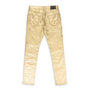 METALLIC MONOGRAM YELLOW SKINNY JEANS