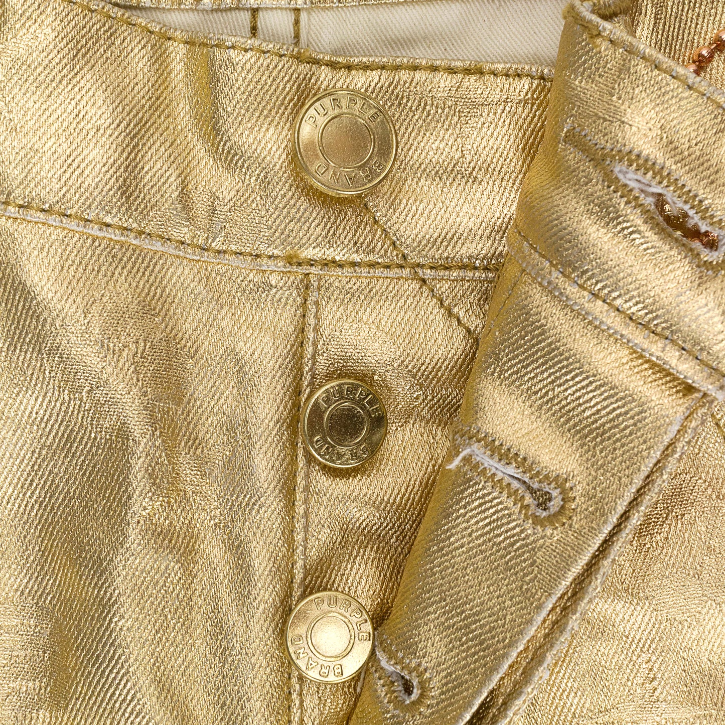 METALLIC MONOGRAM YELLOW SKINNY JEANS