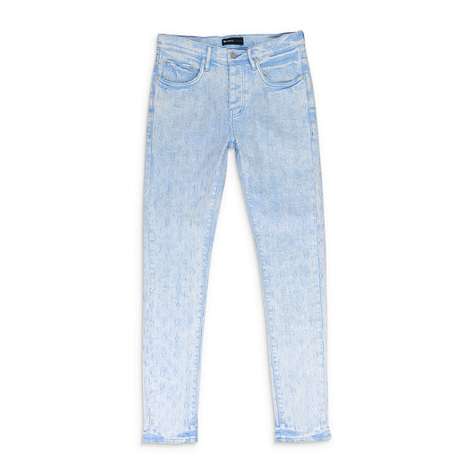 PLACID MONOGRAM JACQUARD Blue SKINNY JEANS