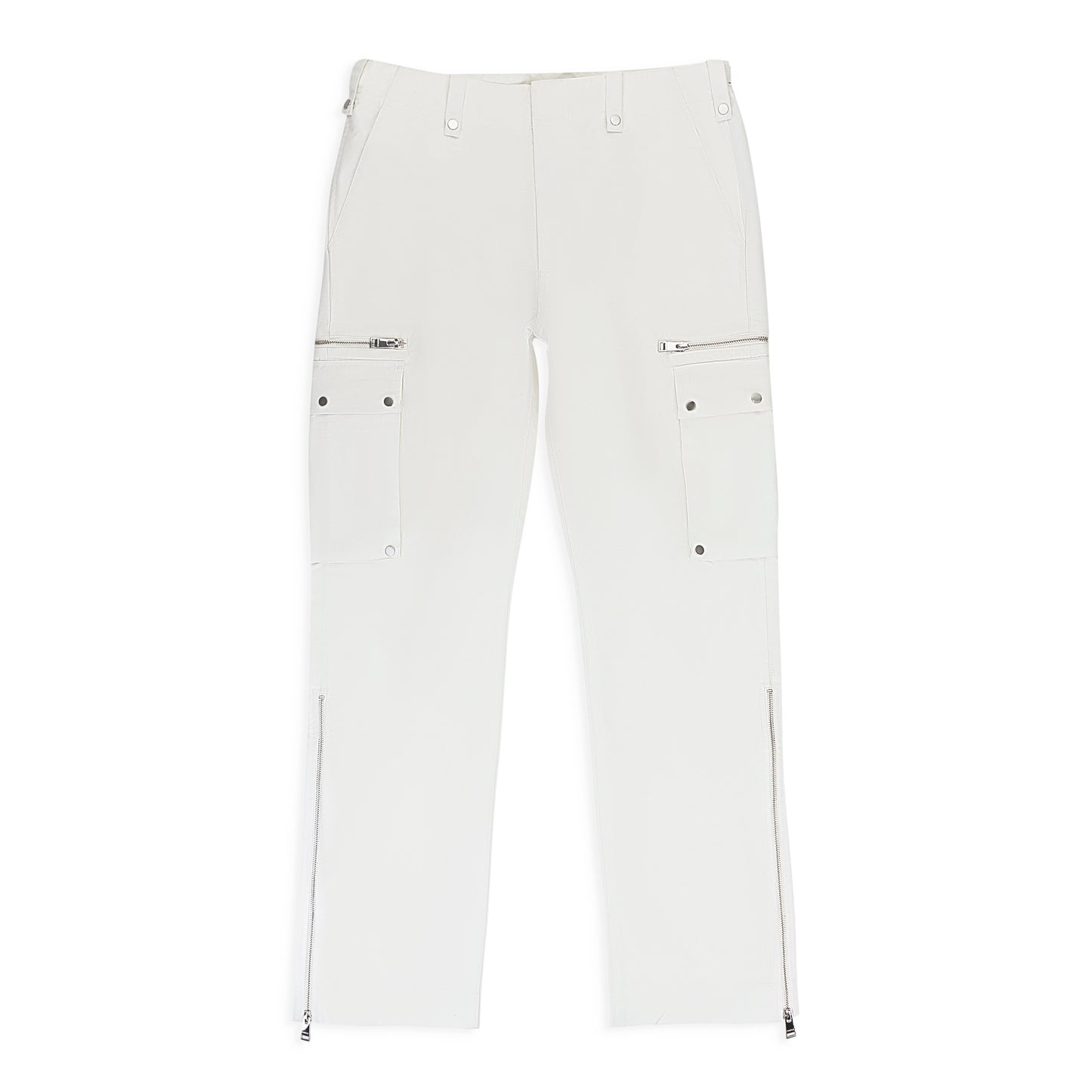 COTTON POLY CARGO OFF WHITE CARGO PANTS