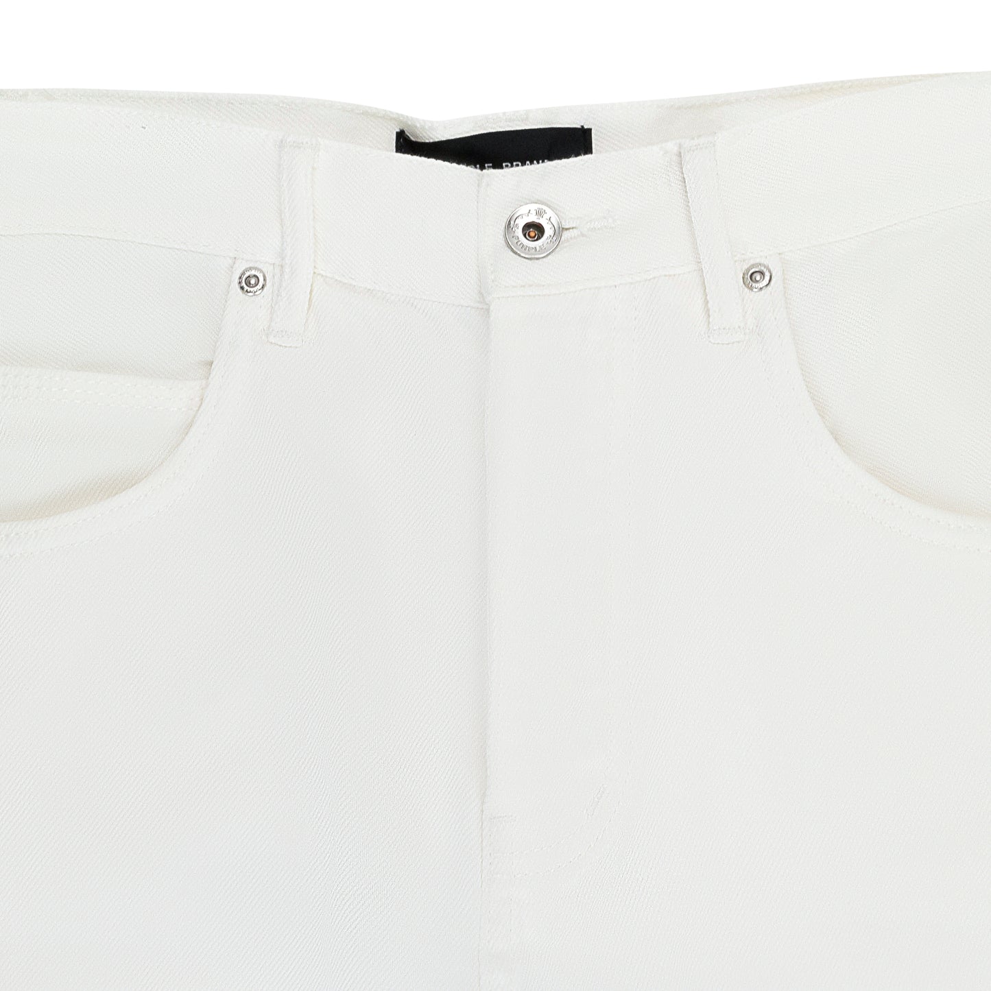 FULL SIDE ZIP WHITE SKINNY JEANS