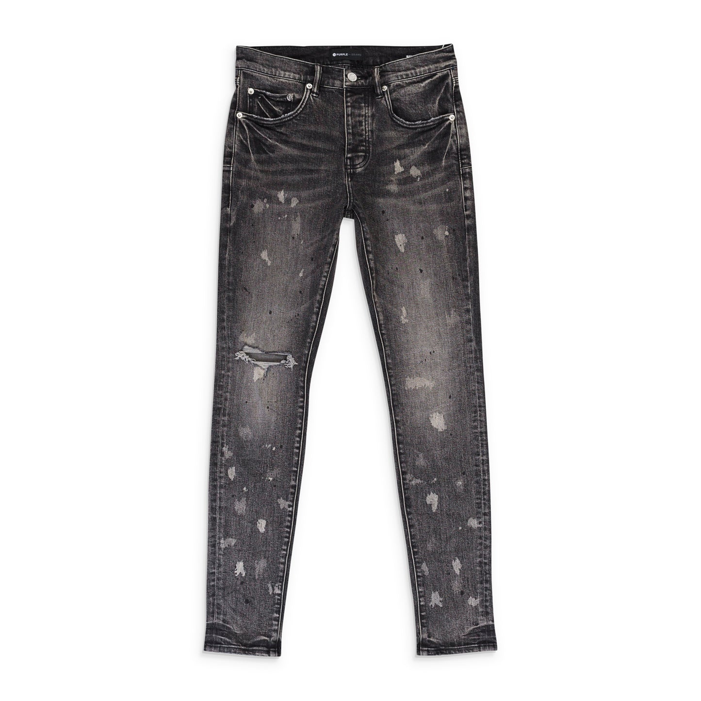 VINTAGE ACID BLEACH Black SKINNY JEANS