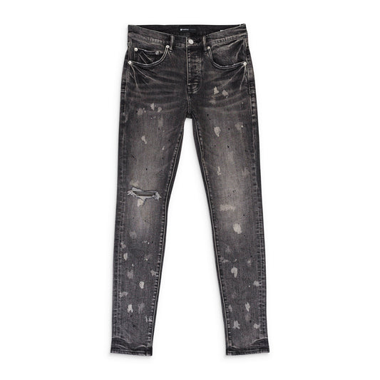 VINTAGE ACID BLEACH Black SKINNY JEANS