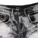 BLEACHED OUT SPLATTER SHORTS Black SKINNY JEANS