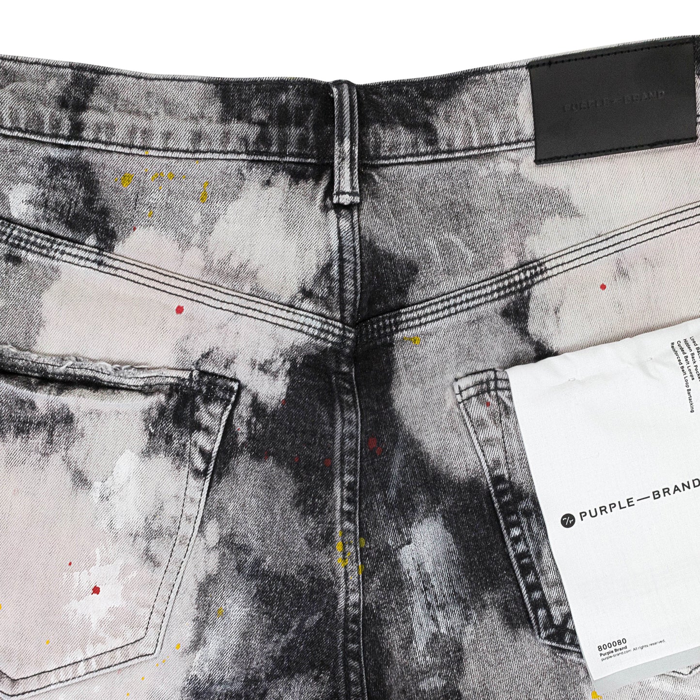 BLEACHED OUT SPLATTER SHORTS Black SKINNY JEANS