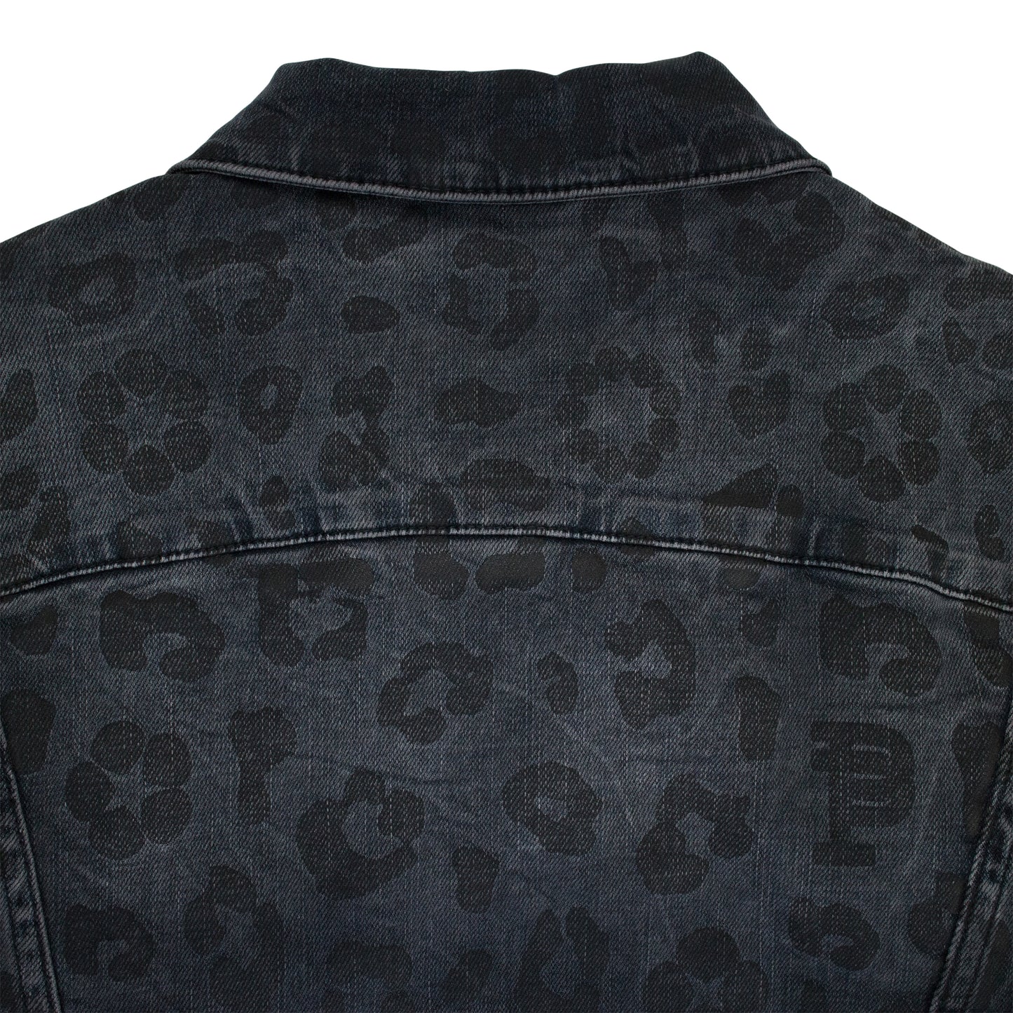 MONOGRAM LEOPARD PRINT TRUCKER Black DENIM JACKETS