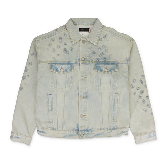 EMBOSSED JACKET Indigo DENIM JACKETS