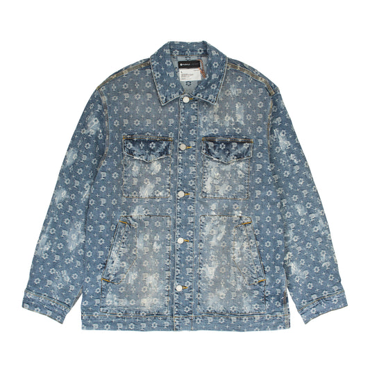 JACQUARD MONOGRAM Indigo DENIM JACKETS