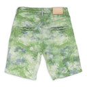 BLEACHED TIE DYE JACQUARD MONOGRAM Green SHORTS