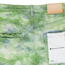 BLEACHED TIE DYE JACQUARD MONOGRAM Green SHORTS