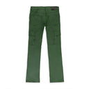 PATENT FILM CARGO FLARE GREEN SKINNY JEANS