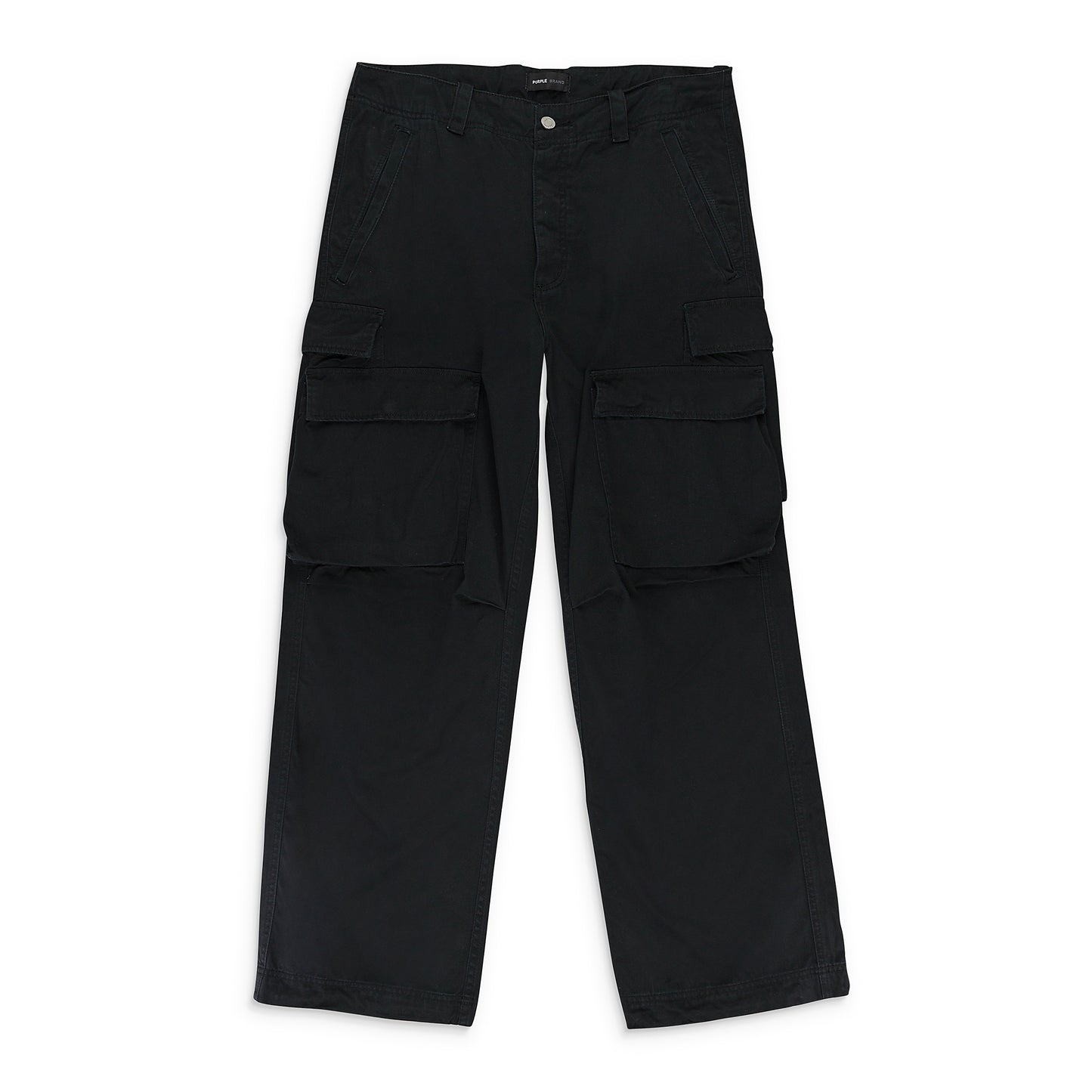 DOUBLE POCKET CARGO BLACK CARGO PANTS