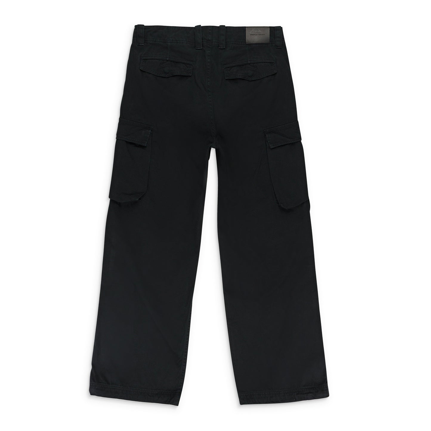 DOUBLE POCKET CARGO BLACK CARGO PANTS