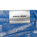 SILVER FOIL FLARE BLUE SKINNY JEANS