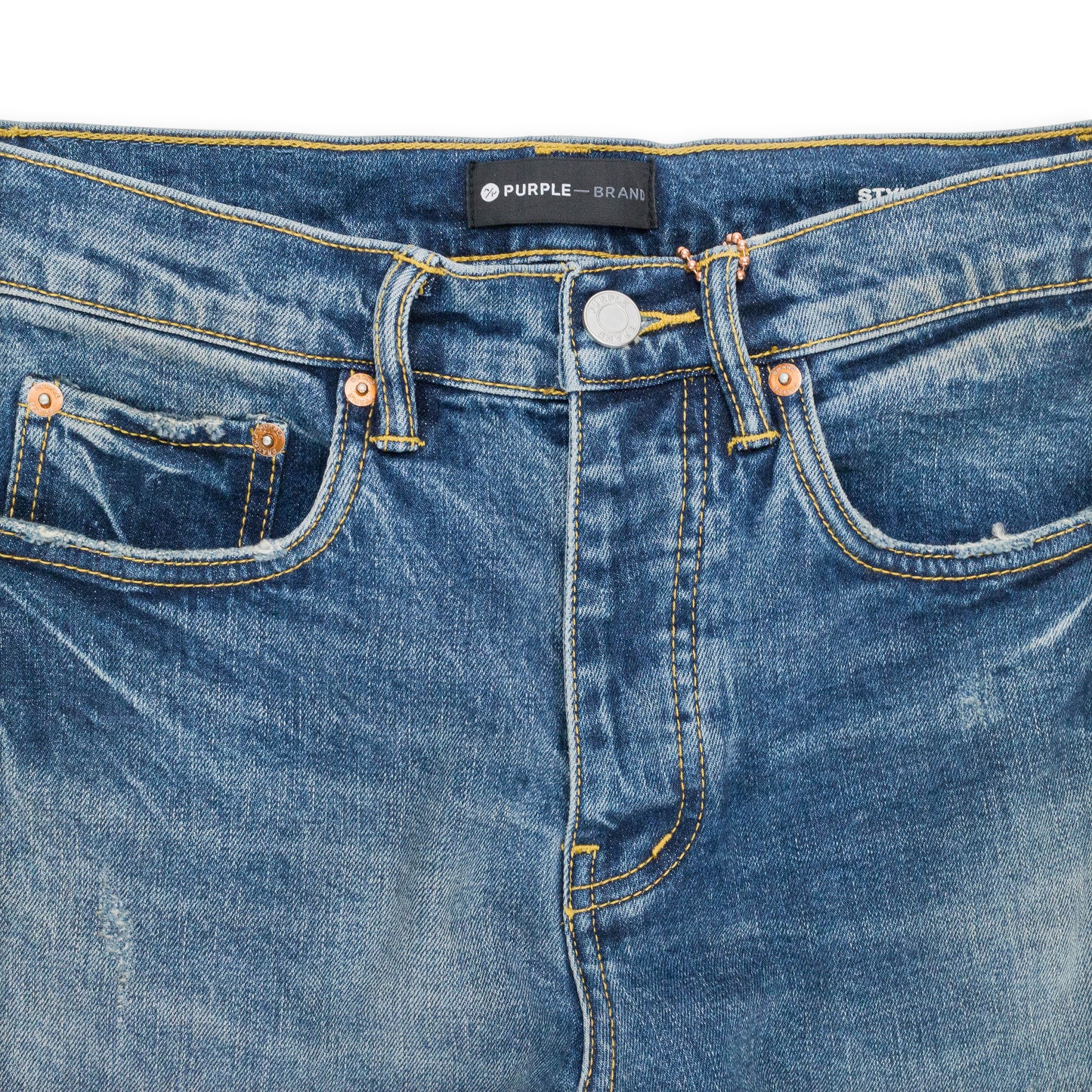 MID INDIGO AGED SKINNY JEANS