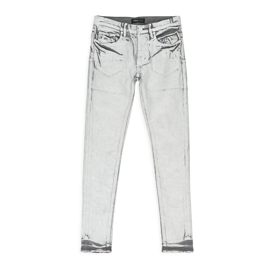 CHARCOAL OVERDYE WHITE FOIL GREY SKINNY JEANS