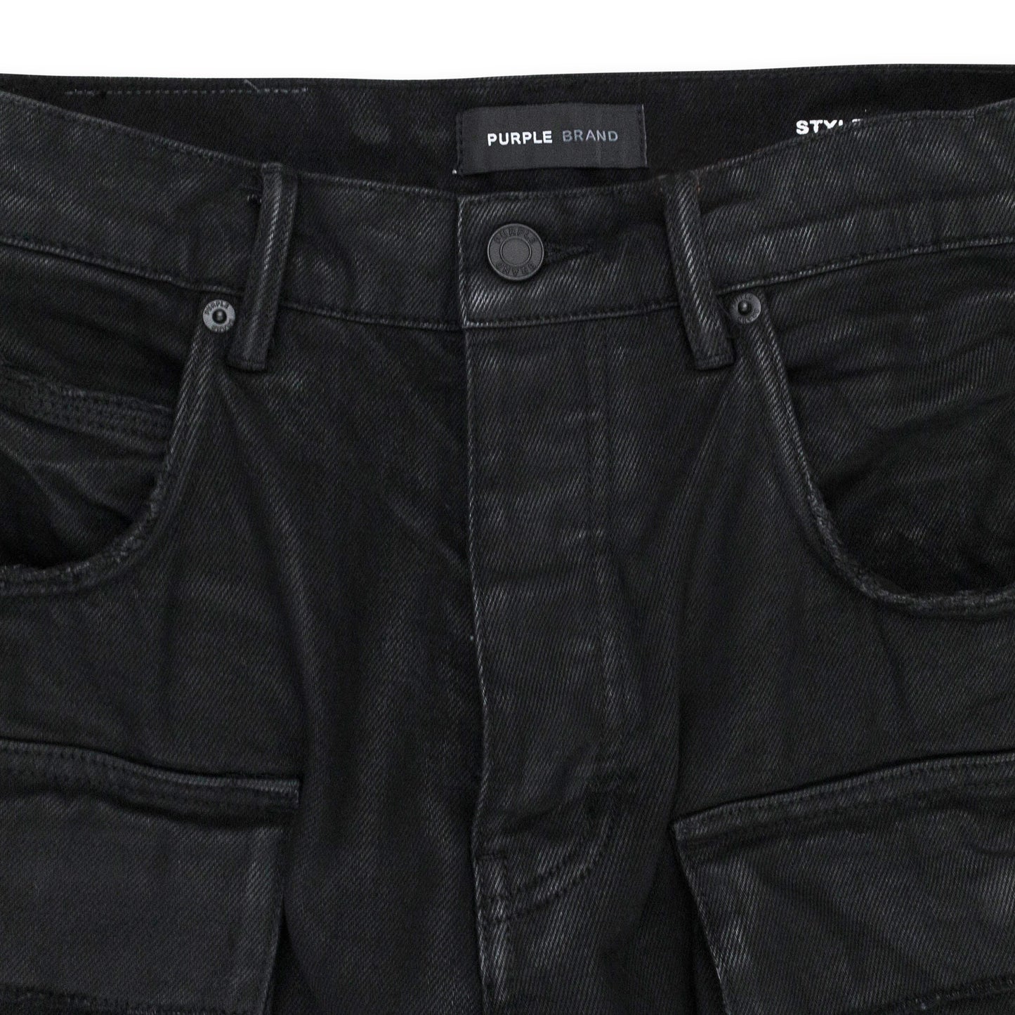 RELAXED DOUBLE CARGO BLACK SKINNY JEANS