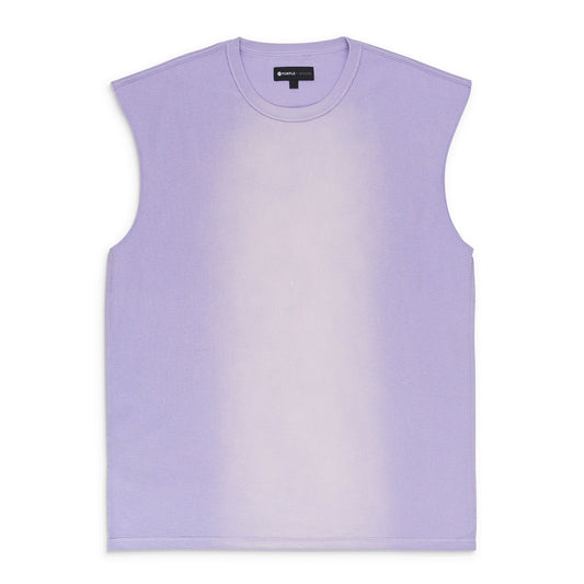 TEXTURED JERSEY SLEEVELESS TEE LAVENDER T-SHIRTS