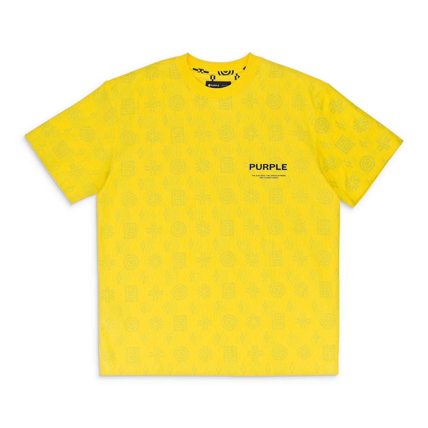 TEXTURED JERSEY SS TEE - MONOGRAM CYBER YELLOW 0 T-SHIRTS