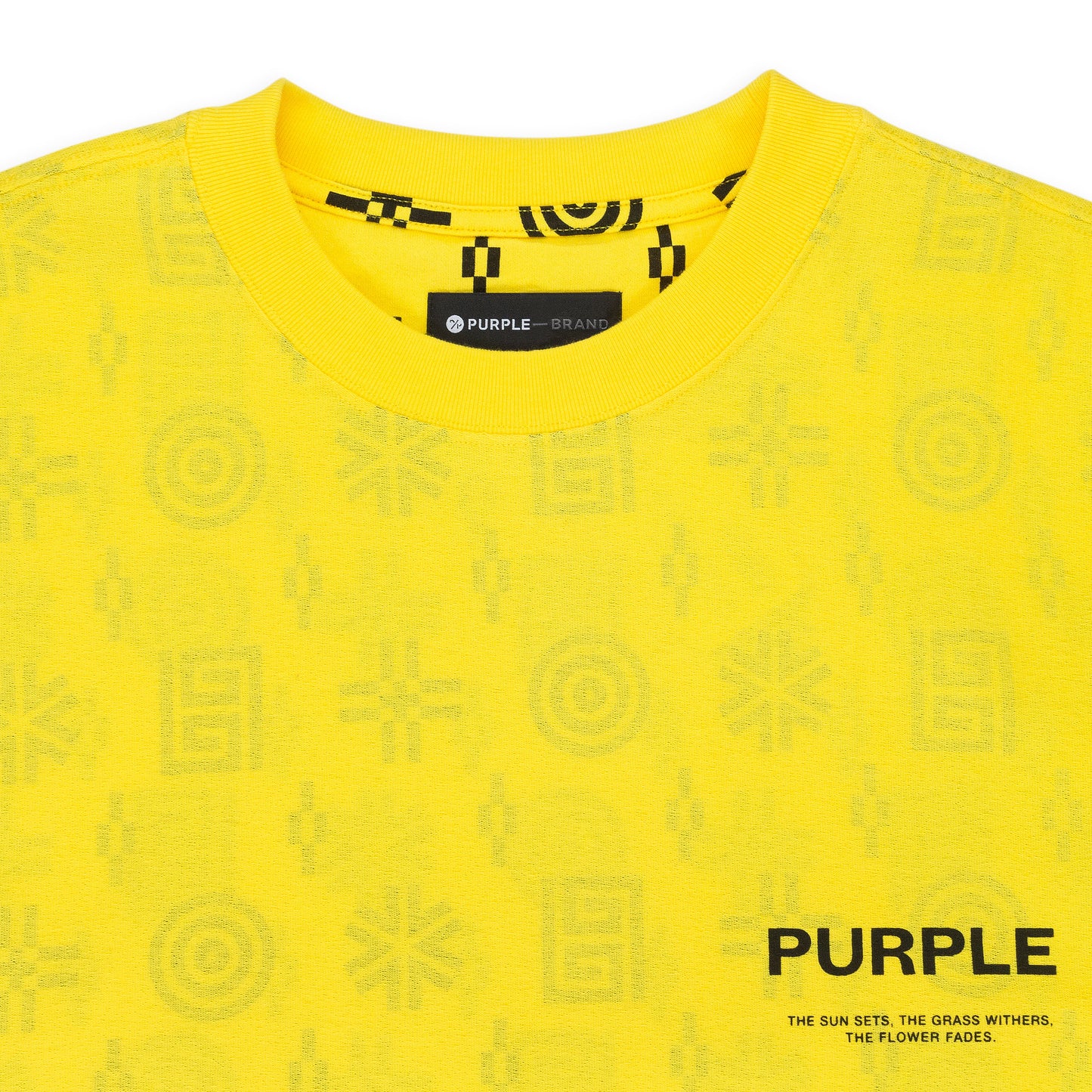 TEXTURED JERSEY SS TEE - MONOGRAM CYBER YELLOW 0 T-SHIRTS