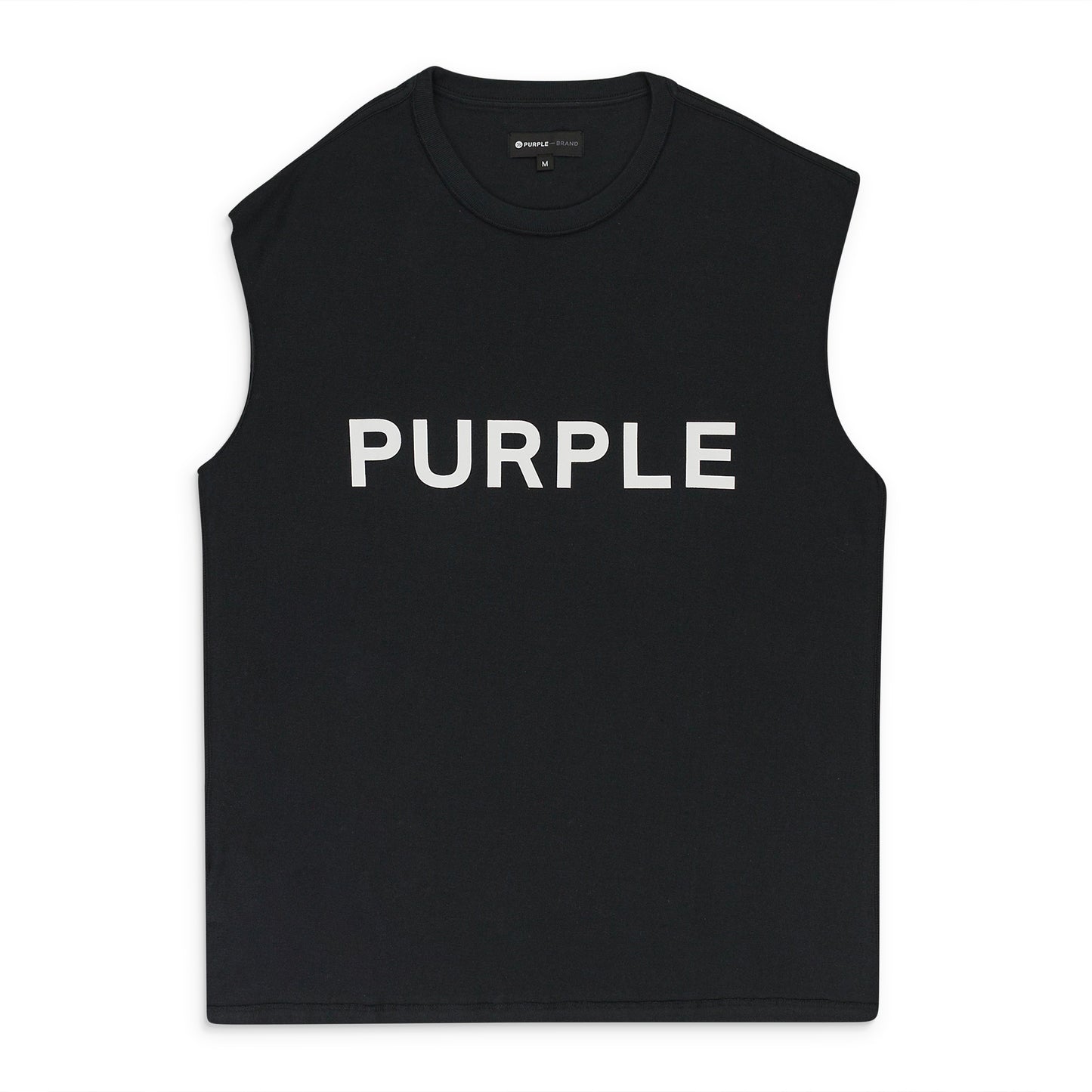 TEXTURED JERSEY SLEEVELESS TEE Black T-SHIRTS