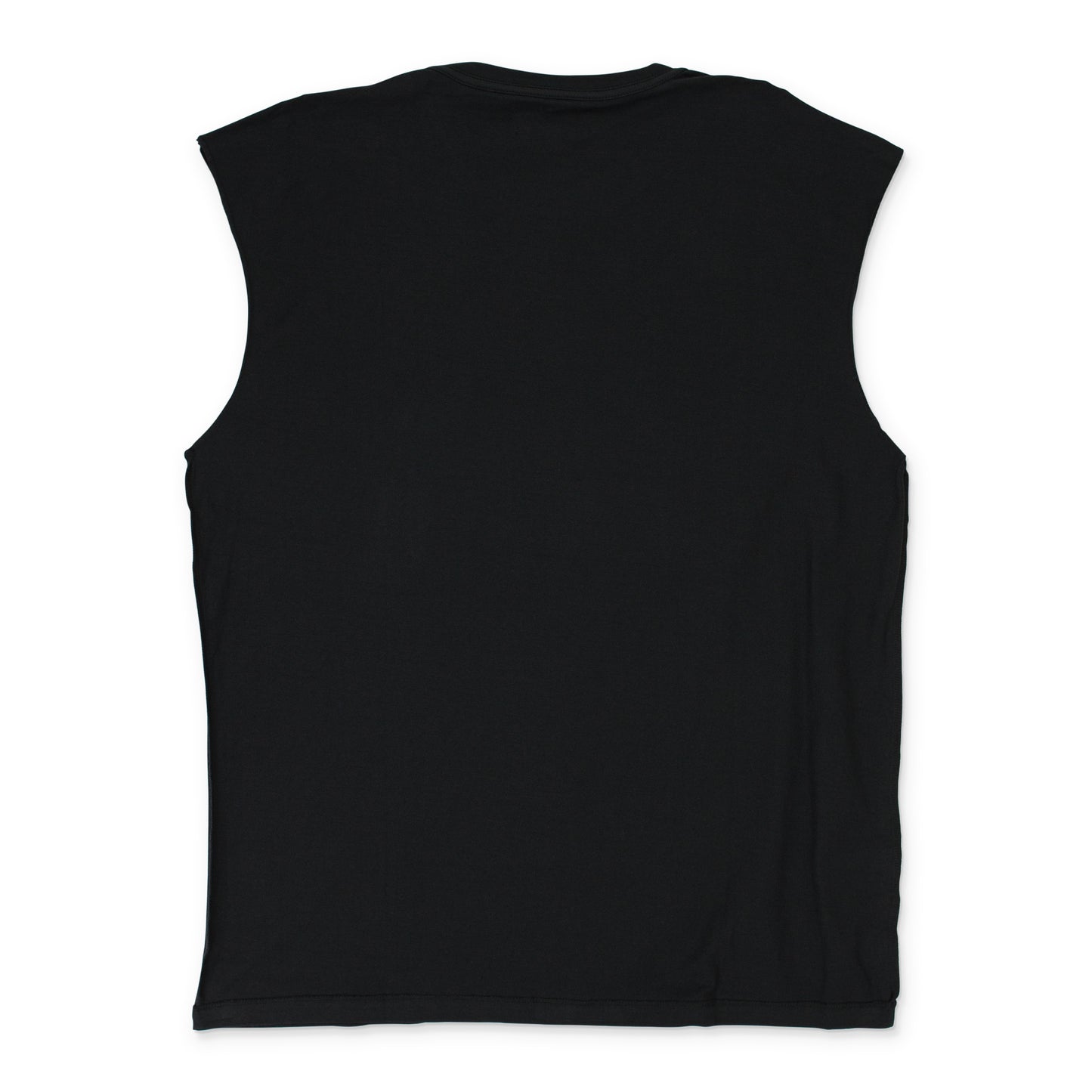 TEXTURED JERSEY SLEEVELESS BLACK T-SHIRTS