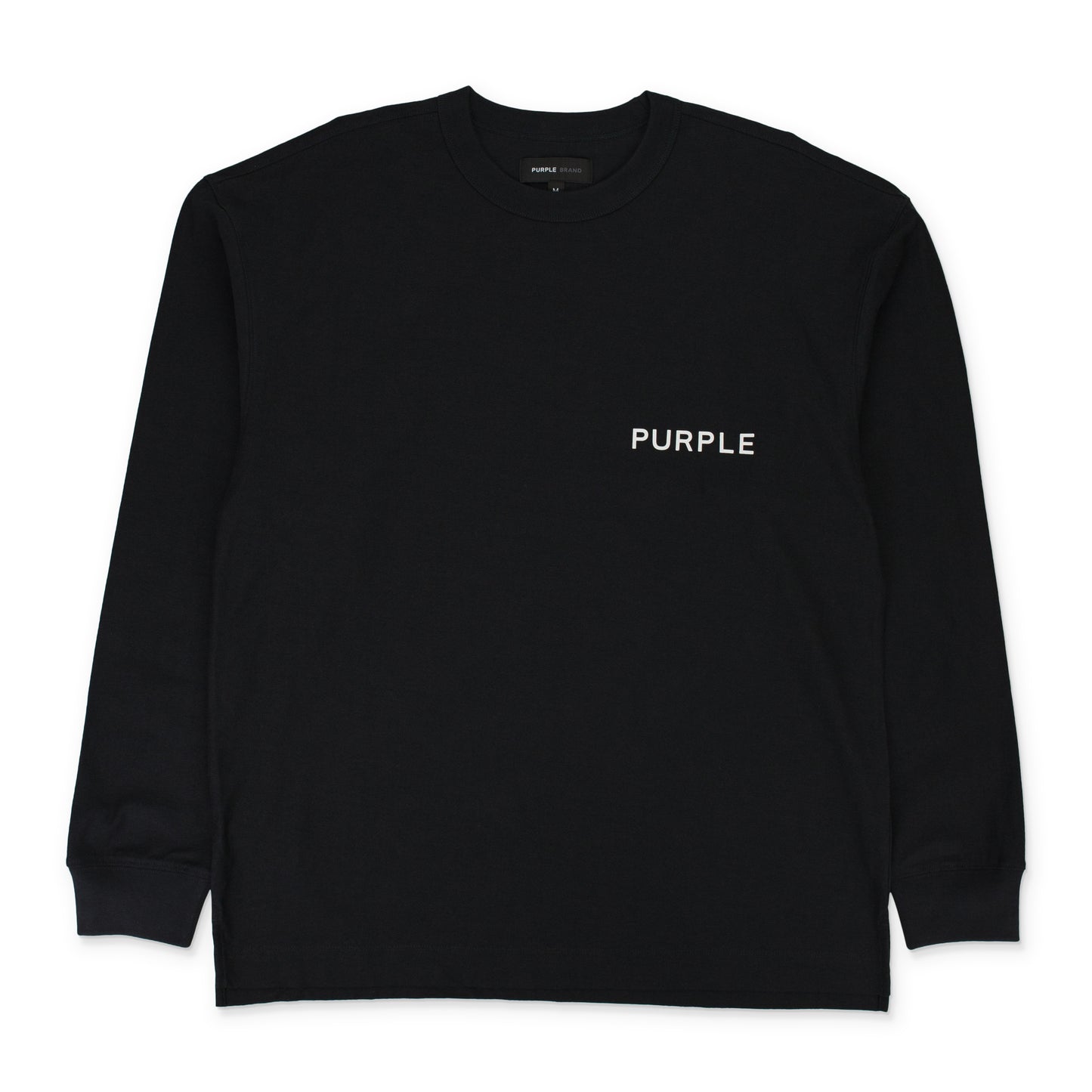 TEXTURED JERSEY LS TEE BLACK T-SHIRTS