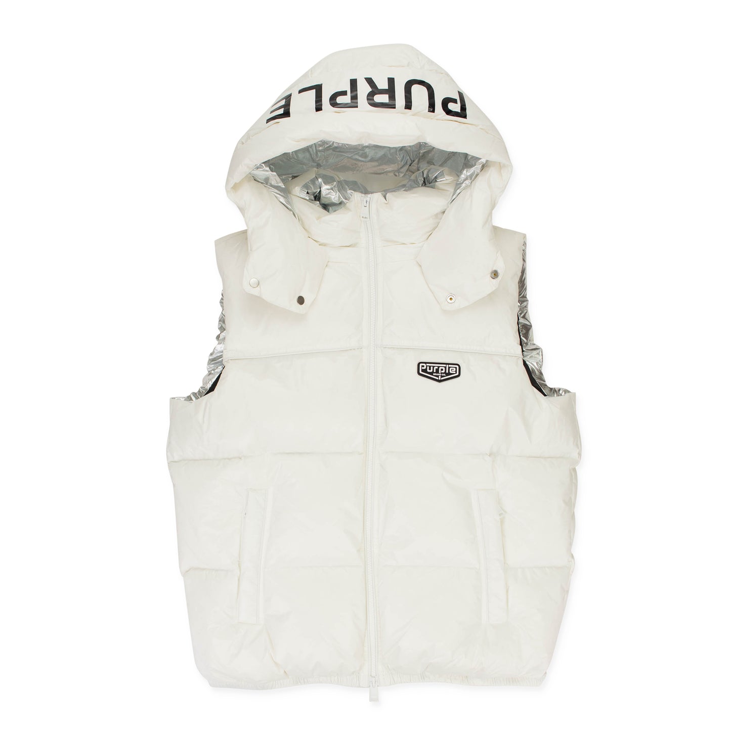 NYLON  WHITE PUFFER VEST