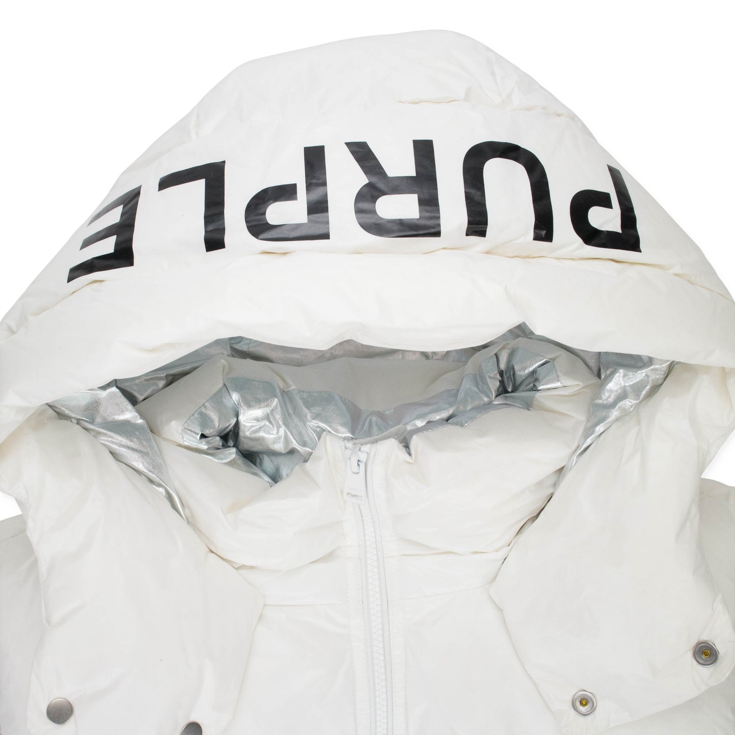 NYLON  WHITE PUFFER VEST